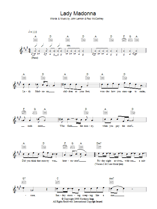Produktgalerie: Seite 1 von 1 Lady Madonna, The Beatles, Melodieinstrument