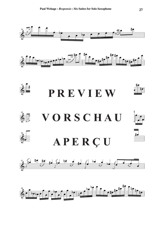 Product gallery: Page 30 of 67 Responsio: Six Suites for solo saxophone , , (Saxophon Solo)