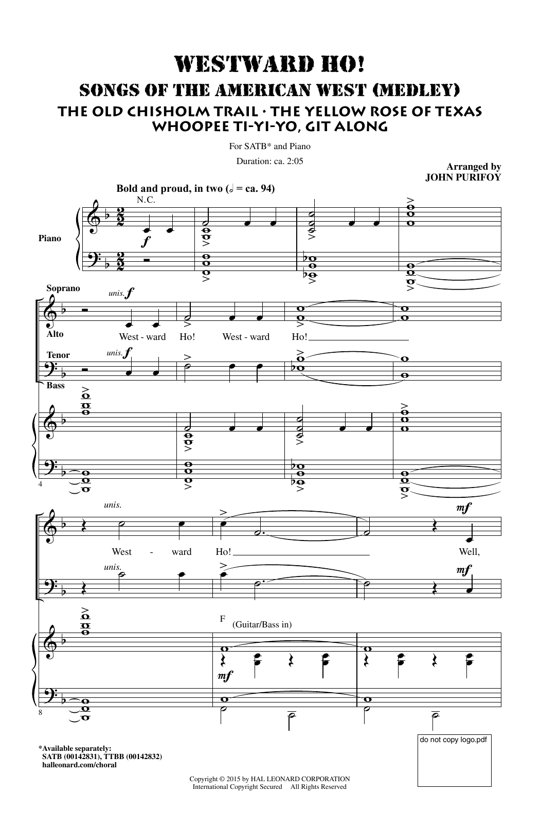 Produktbild zu: Westward Ho! Songs of the American West (Medley)