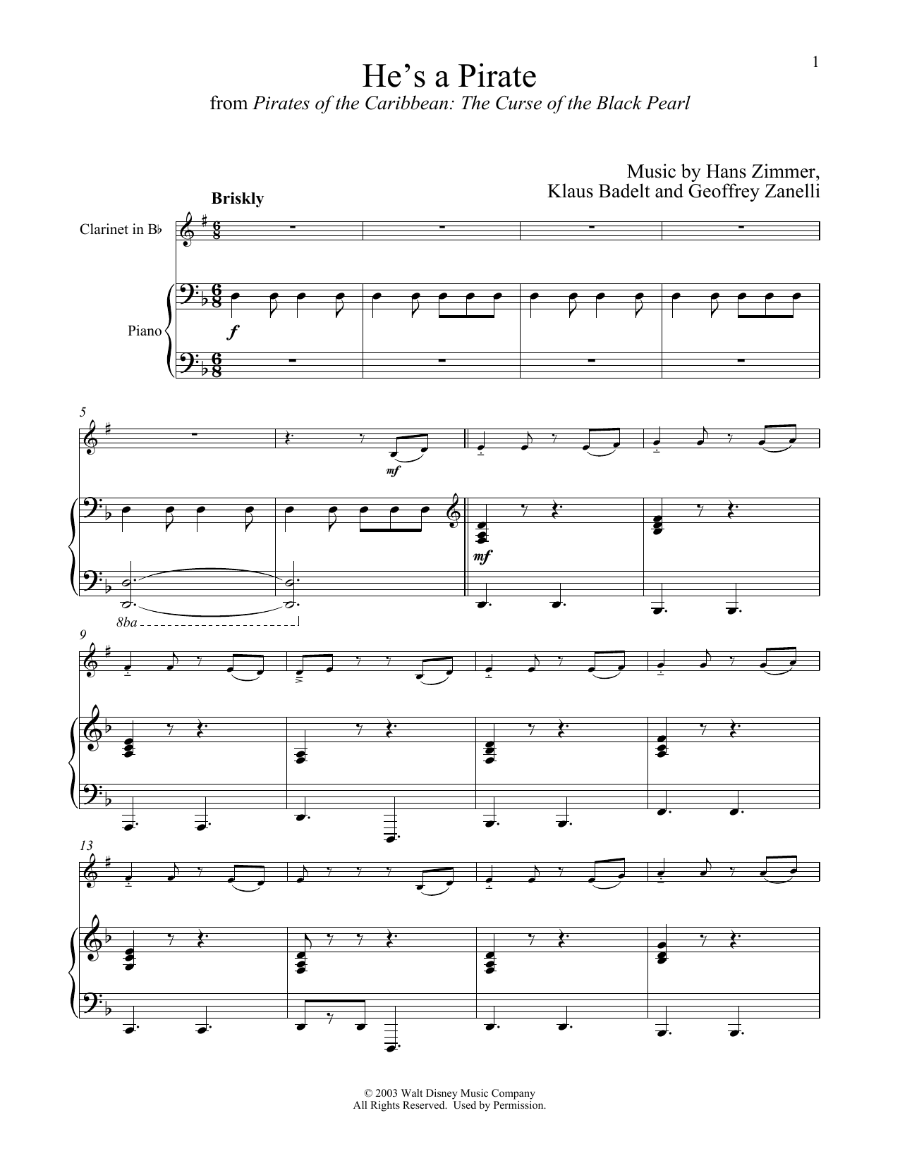 Produktbild zu: He's A Pirate (from Pirates Of The Caribbean: The Curse of the Black Pearl)