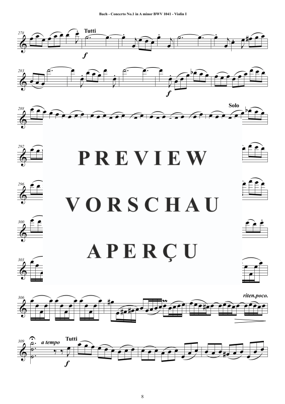Product gallery: Page 9 of 11 Concerto No. 1 in A minor BWV 1041, , String Quartet