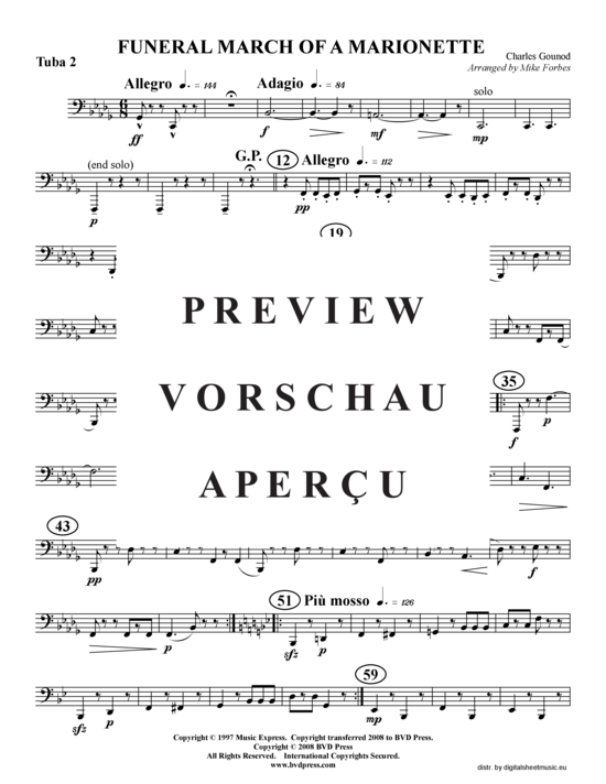 Product gallery: Page 12 of 13 Trauermarsch einer Marionette, Marche funebre d'une marionnette , , (Tuba Quartet: 2x Baritone, 2xTuba)