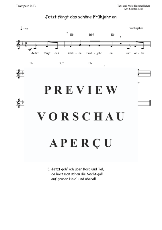 Produktbild zu: Jetzt fängt das schöne Frühjahr an (F-Dur)Traditional