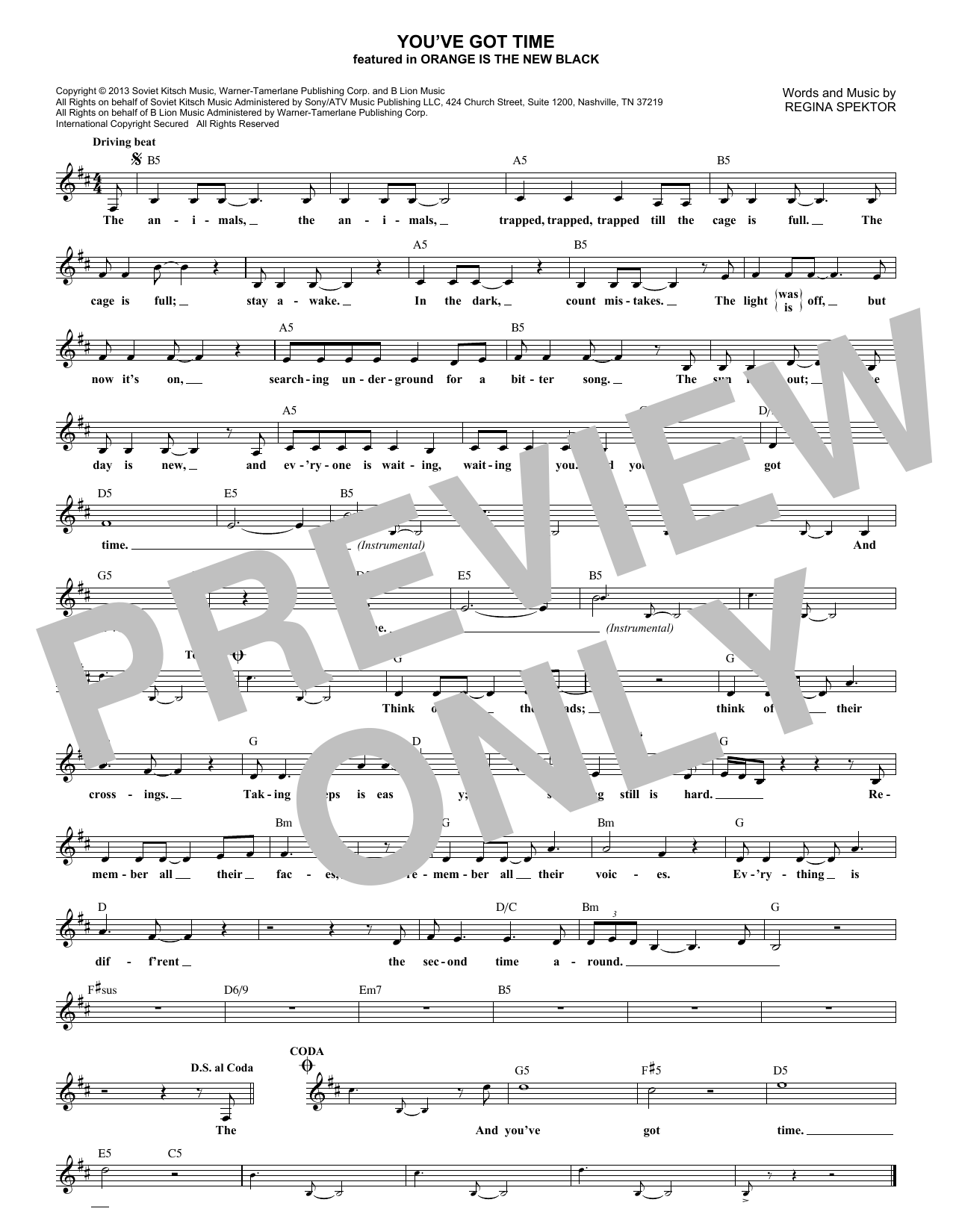 Produktbild zu: You've Got Time (Theme from Orange Is The New Black)