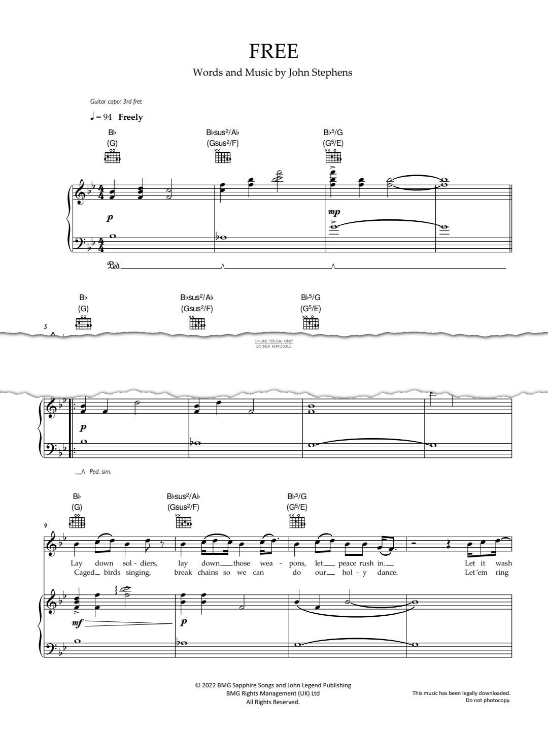 Produktgalerie: Seite 1 von 1 Free, John Legend, Gesang, Gitarre, Klavier