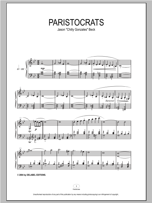 Product gallery: Page 1 of 1 Paristocrats, Chilly Gonzales