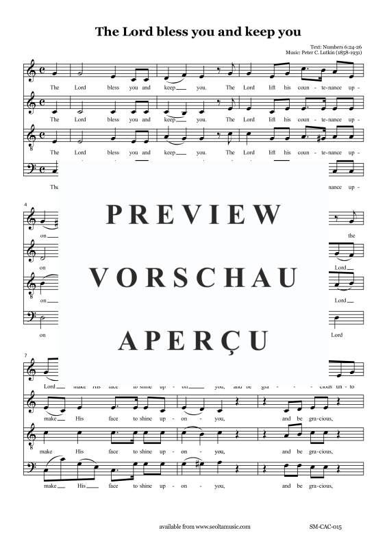 Produktgalerie: Seite 3 von 5 The Lord bless you and keep you, , Gemischter Chor