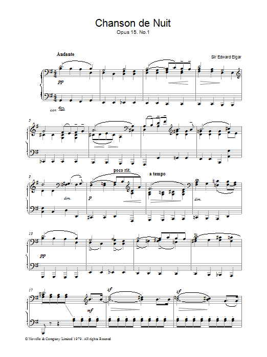 Product gallery: Page 1 of 1 Chanson De Nuit Op.15, No.1, Edward Elgar