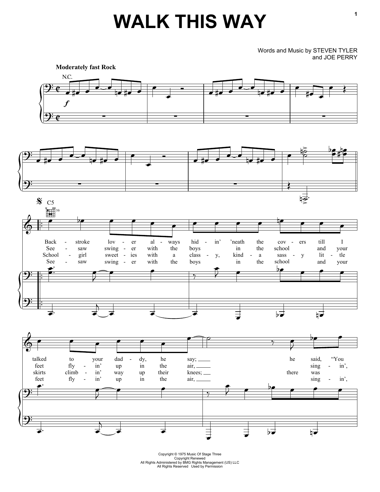 Produktgalerie: Seite 1 von 1 Walk This Way, Aerosmith, Gesang, Gitarre, Klavier