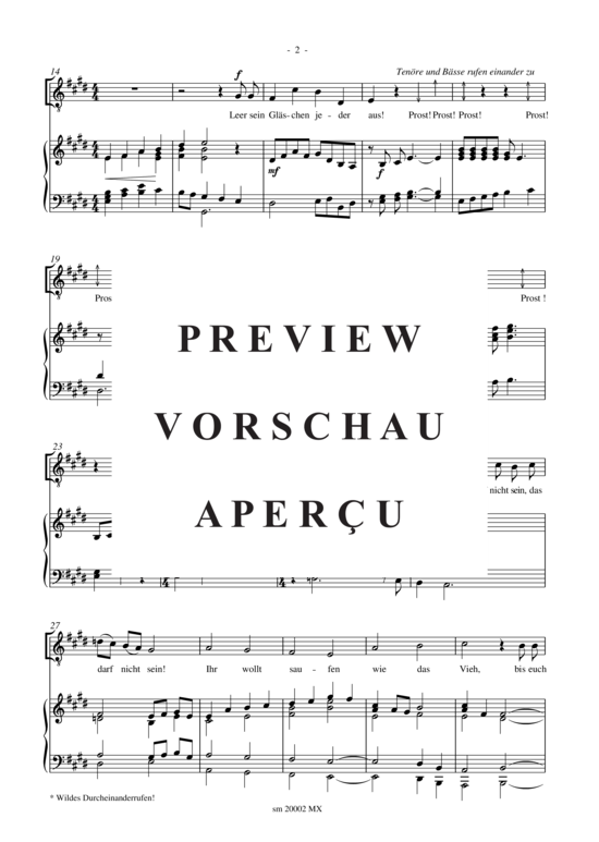Product gallery: Page 4 of 19 Es leb' die Liebe und der Wein , , (bass solo, mixed choir + piano)