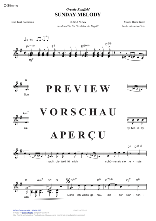 Produktgalerie: Seite 3 von 15 Sunday-Melody , Kauffeld, Greetje, (Melodie-Stimmen in C/B/Es)
