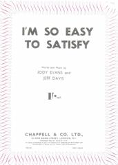 cover: I'm So Easy To Satisfy, Jeff Davis