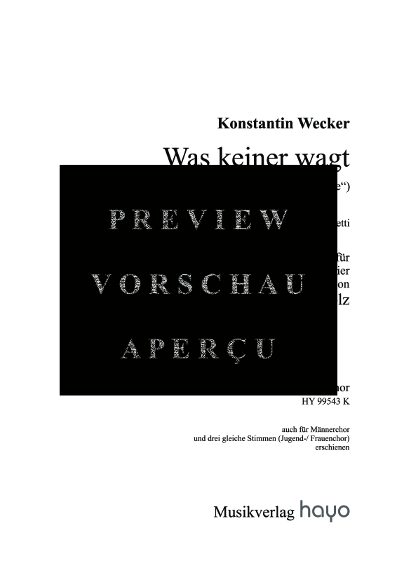 gallery: Was keiner wagt - Courage, , (Gemischter Chor und Klavier - Klavierpartitur)