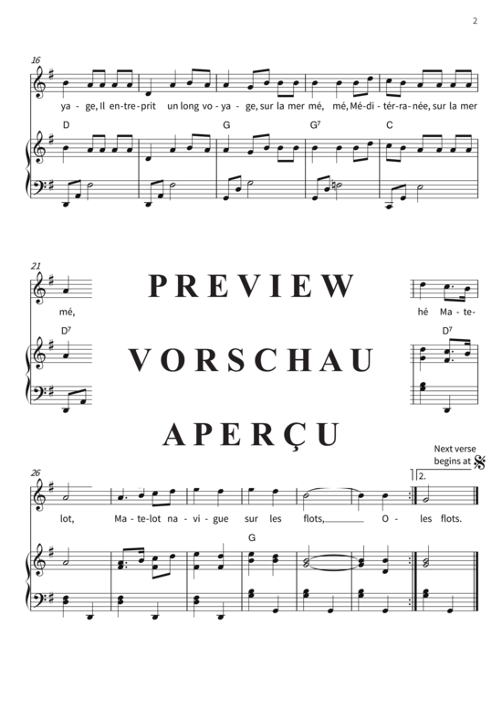 Produktgalerie: Seite 5 von 6 Il etait un petit navire, , (Gesang + Klavier)