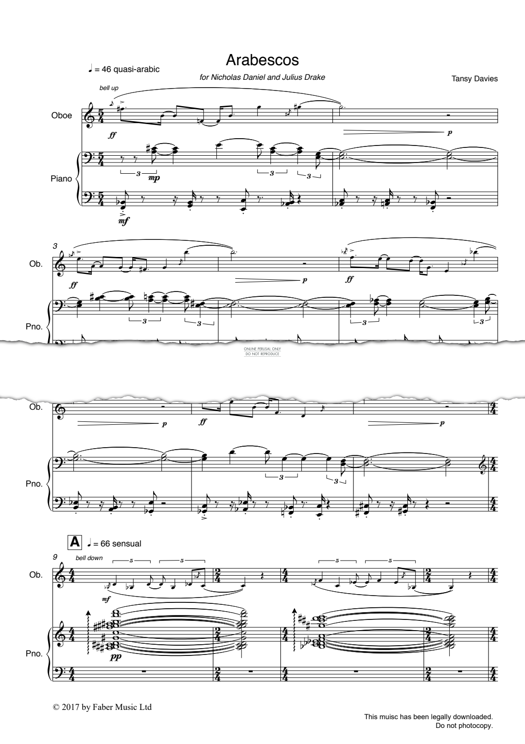 Produktgalerie: Seite 1 von 1 Arabescos, Tansy Davies, Klavier, Oboe