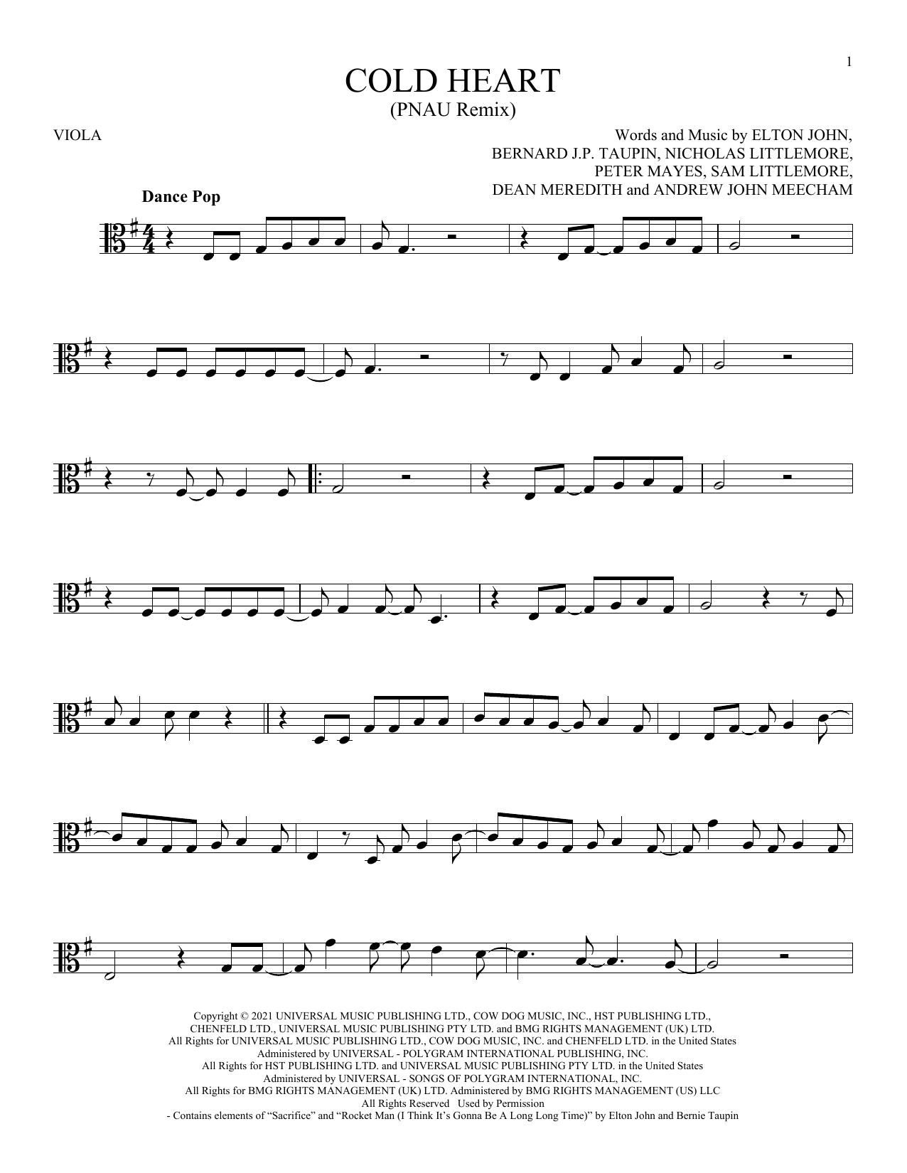 Product picture to: Cold Heart (PNAU Remix) - Elton John & Dua Lipa