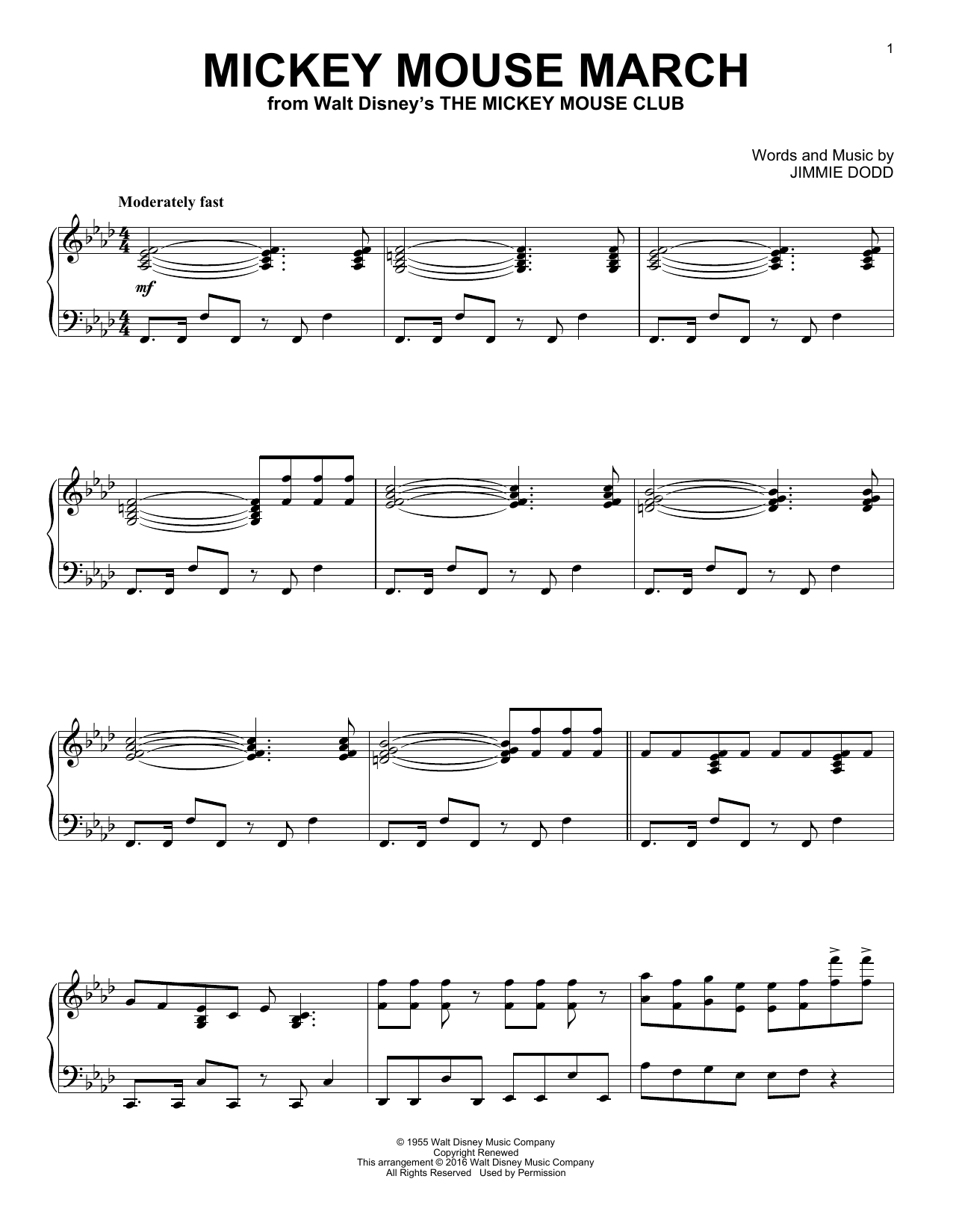 Product picture to: Mickey Mouse March [Jazz version] (from The Mickey Mouse Club)