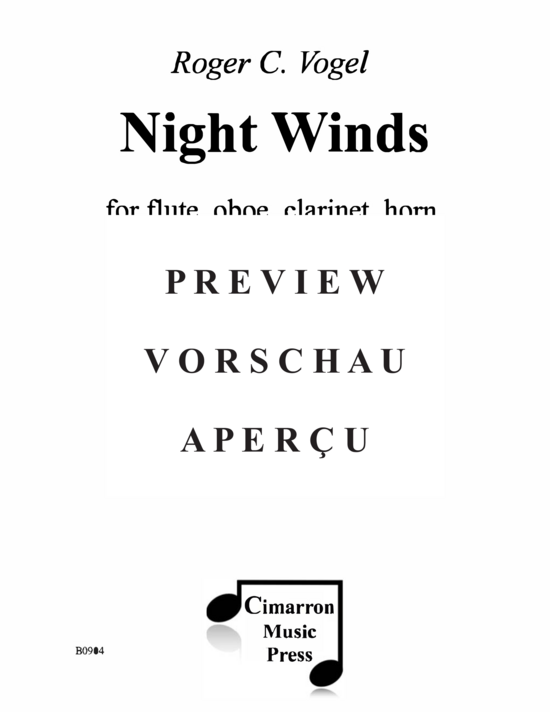 Produktgalerie: Seite 2 von 21 Night Winds , , (Altsaxophon und Holzbläserquintett)