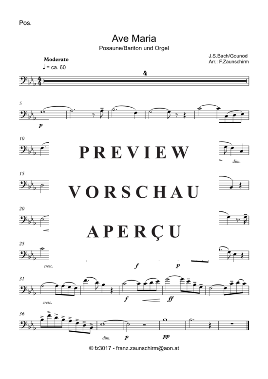 Product gallery: Page 6 of 8 Ave Maria , , (trombone + organ)