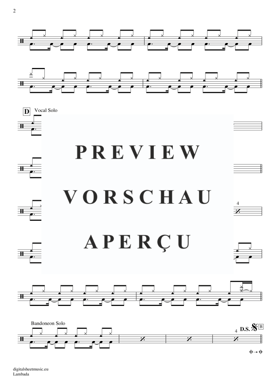 Product gallery: Page 3 of 4 Llorando Se Fue, Kaoma, (Drums)