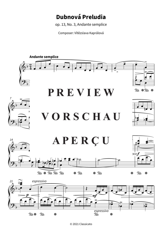 Product gallery: Page 4 of 5 Dubnová Preludia - op. 13, No. 3, Andante semplice , , Piano Solo