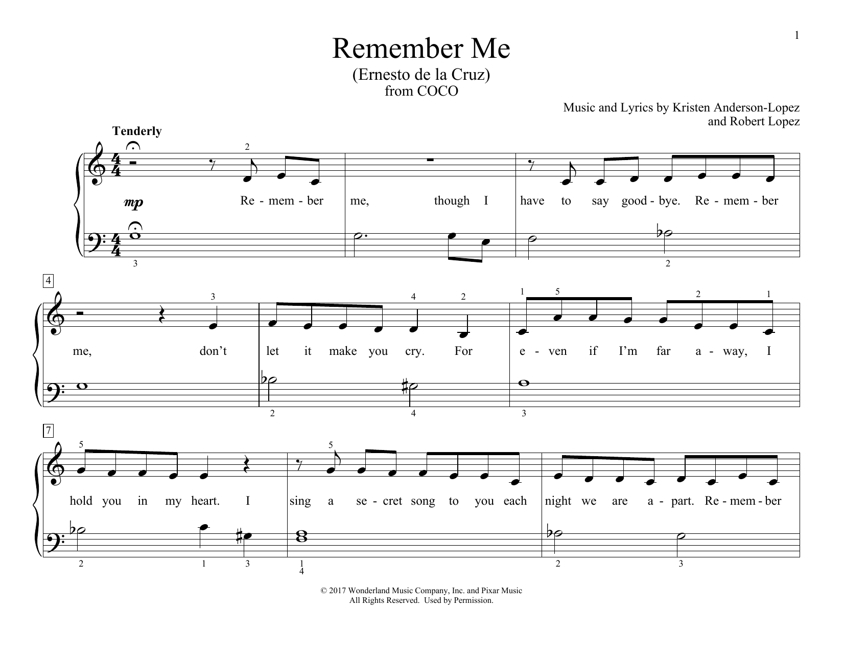 Product picture to: Remember Me (Ernesto de la Cruz) (from Coco) (arr. Christopher Hussey)