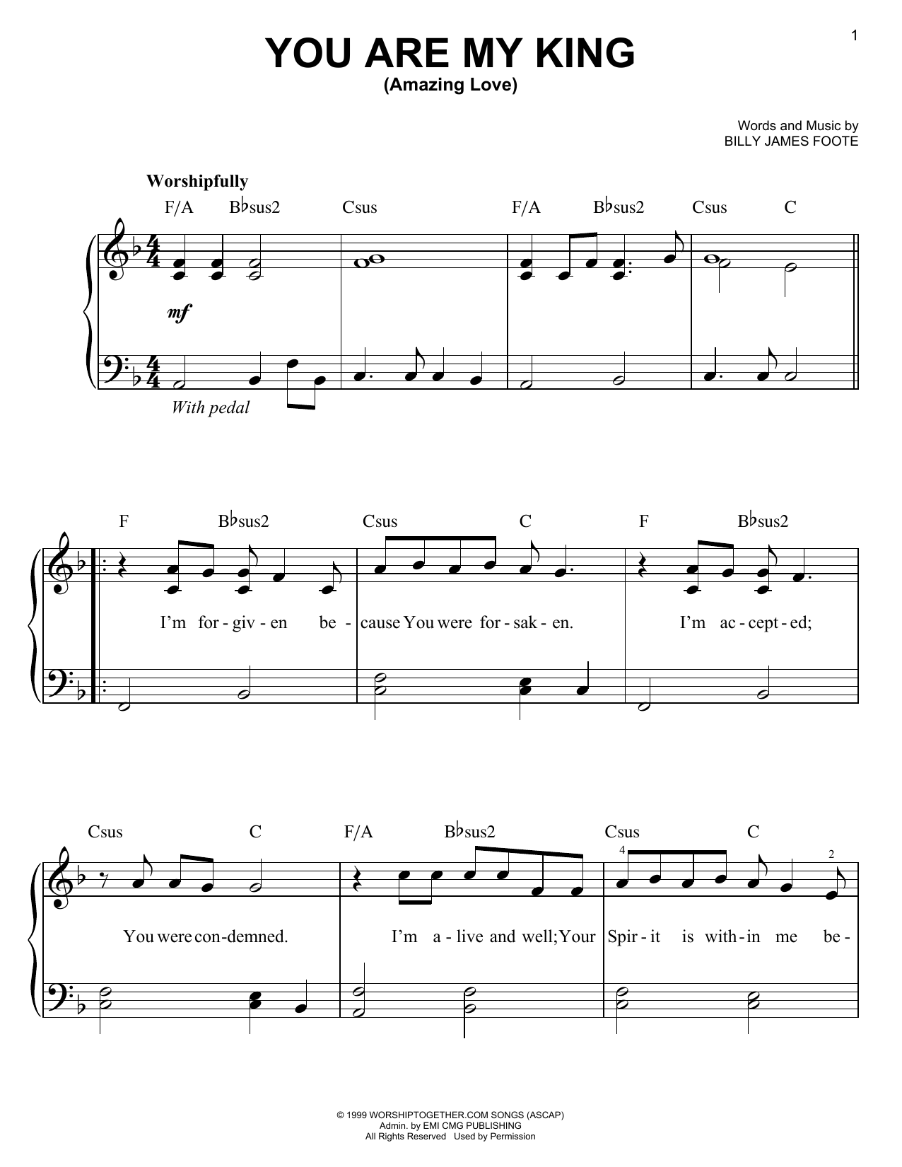 Produktgalerie: Seite 1 von 1 You Are My King (Amazing Love), Newsboys, Klavier