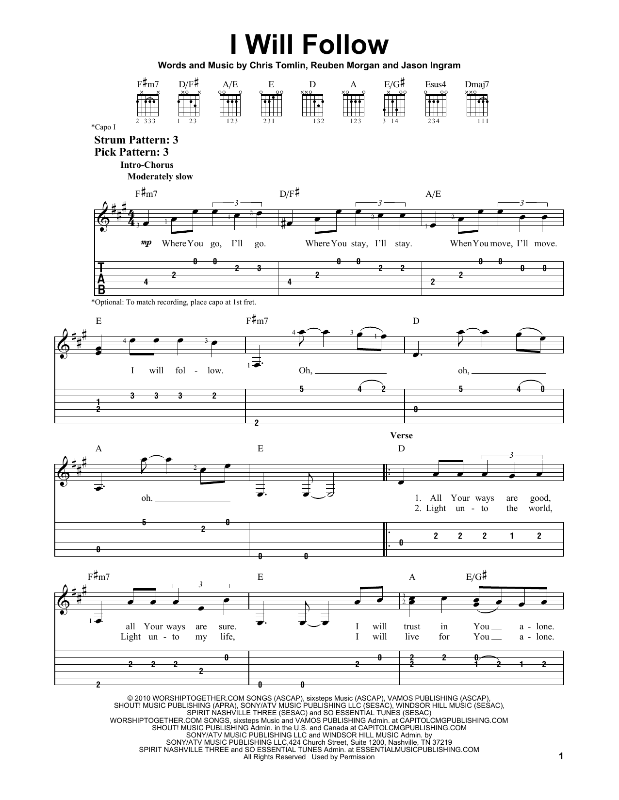 Product gallery: Page 1 of 1 I Will Follow, Chris Tomlin