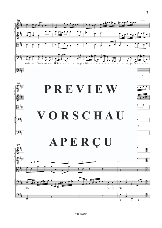 Produktgalerie: Seite 8 von 11 Ich preise dich, Herr, , Gemischtes Ensemble SAB, 2 Violinen, Viola und BC