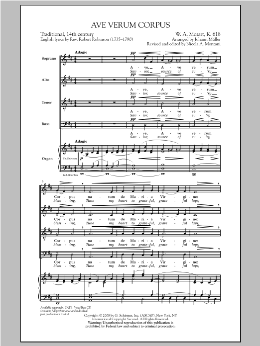 Produktbild zu: Ave Verum (Jesu, Word of God Incarnate)