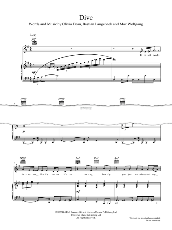 Produktgalerie: Seite 1 von 1 Dive, Olivia Dean, Gesang, Gitarre, Klavier