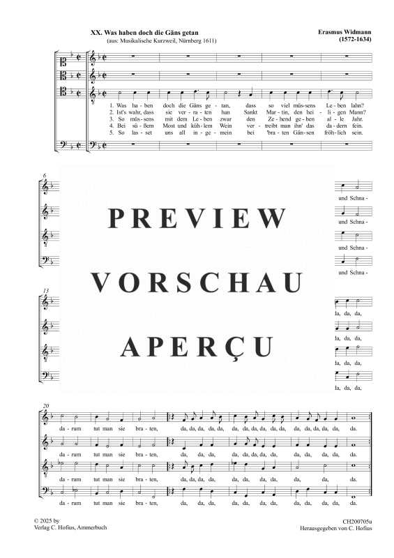 Produktbild zu: Was haben doch die Gäns getan (Musikalische Kurzweil)Erasmus Widmann
