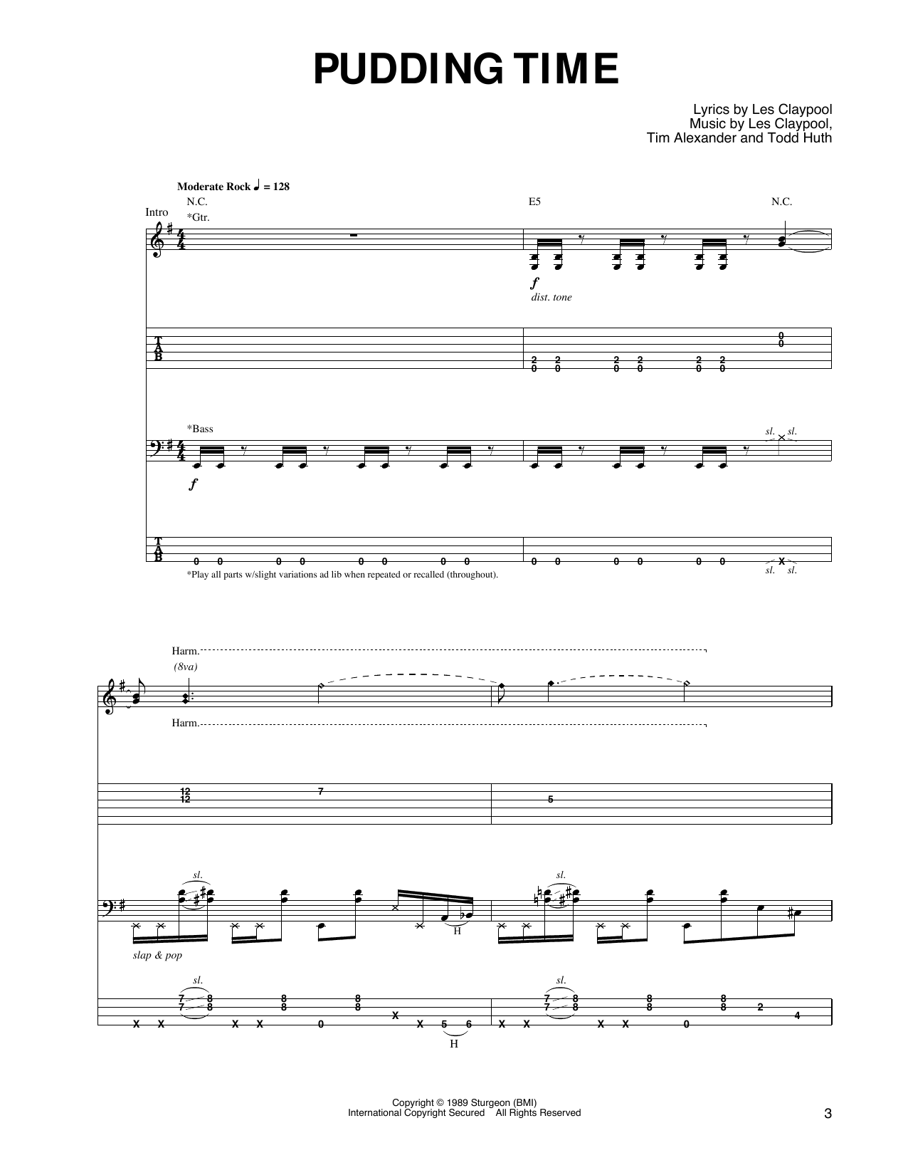 Produktgalerie: Seite 1 von 1 Pudding Time, Primus, Gitarre