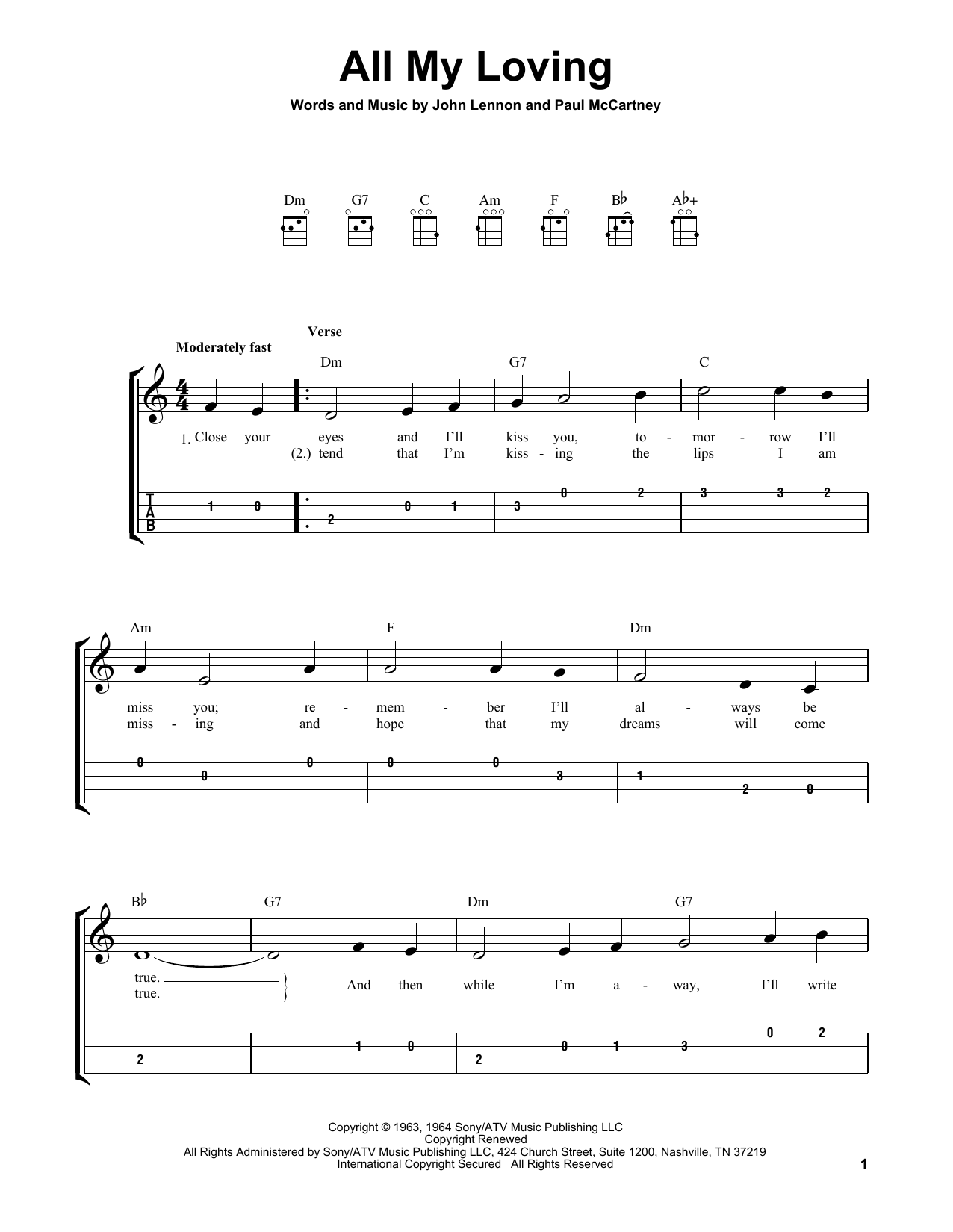Product gallery: Page 1 of 1 All My Loving, The Beatles