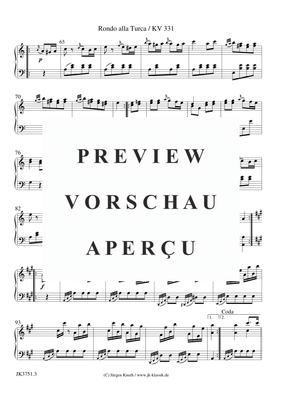 gallery: Rondo alla Turca / KV 331, , (piano solo)