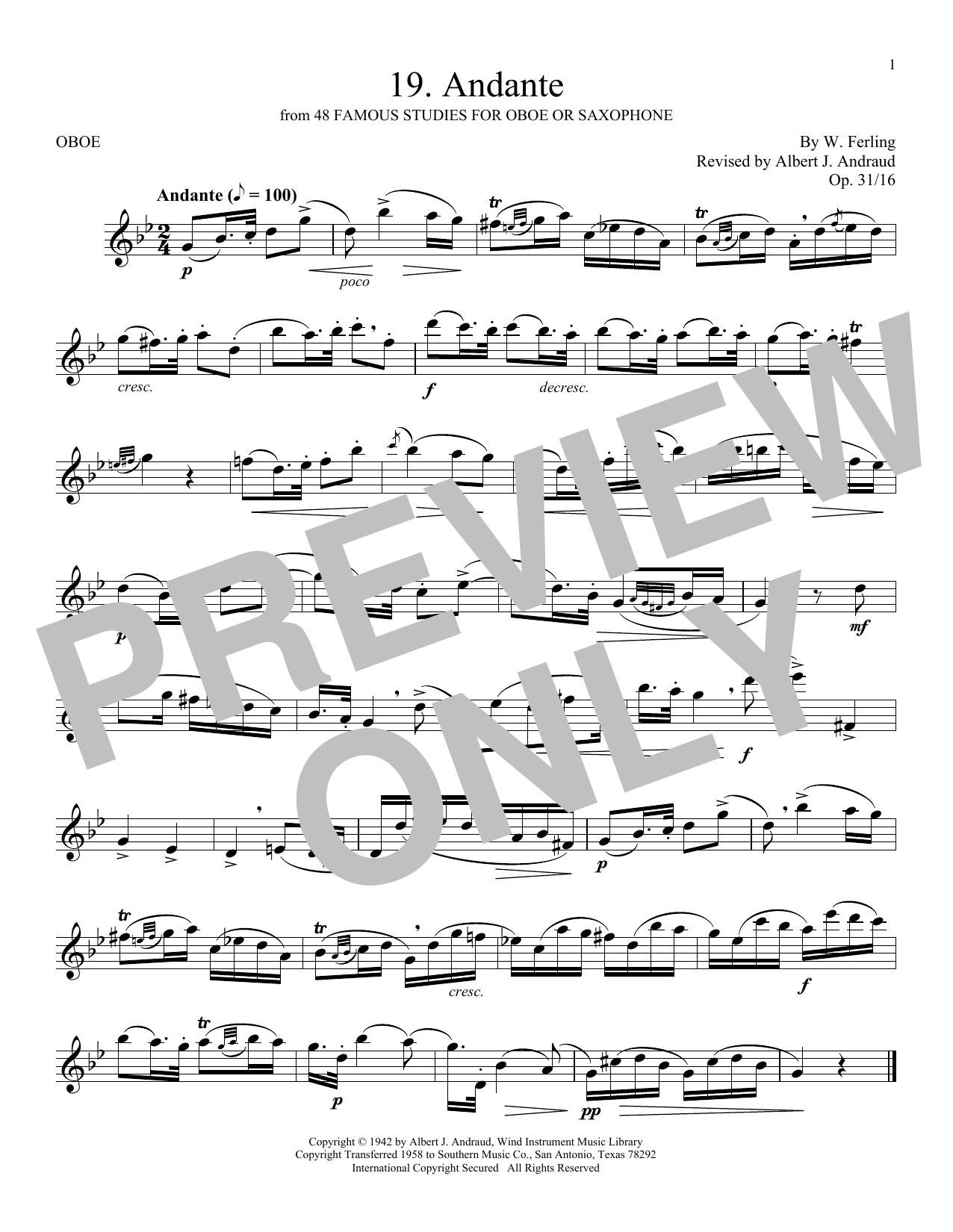 Produktgalerie: Seite 1 von 1 Etude No. 19, W. Ferling, Oboe