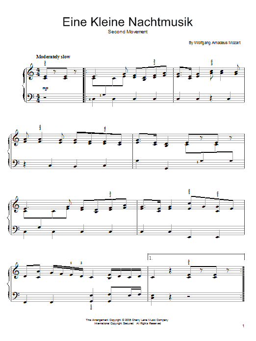 Product picture to: Eine Kleine Nachtmusik ("Romance"), Second Movement