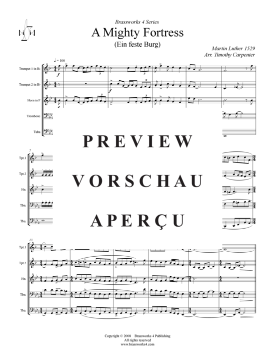 Produktgalerie: Seite 2 von 8 Eine feste Burg , , (Blechbläserquintett)