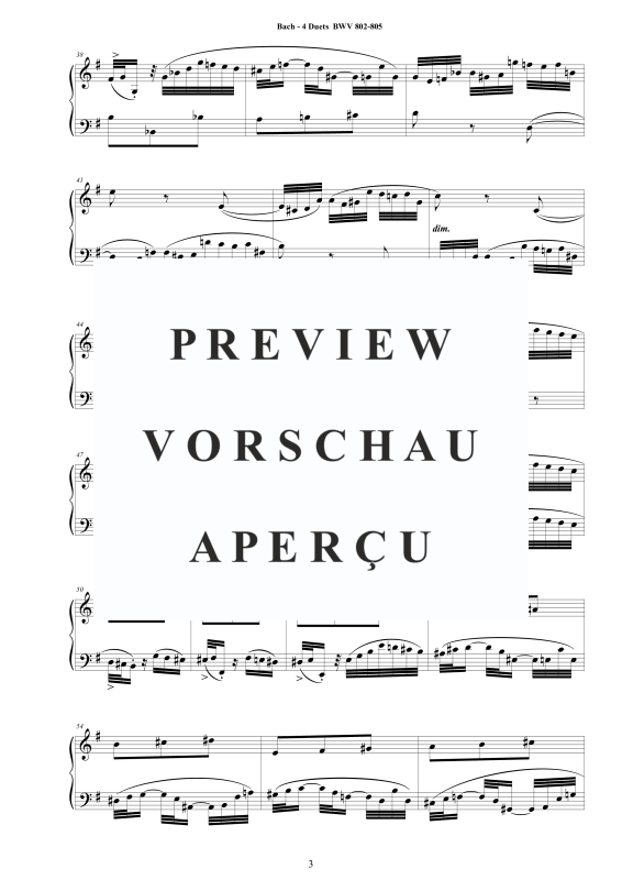 Produktgalerie: Seite 4 von 11 4 Duette BWV 802-805, , Cembalo/Klavier Solo