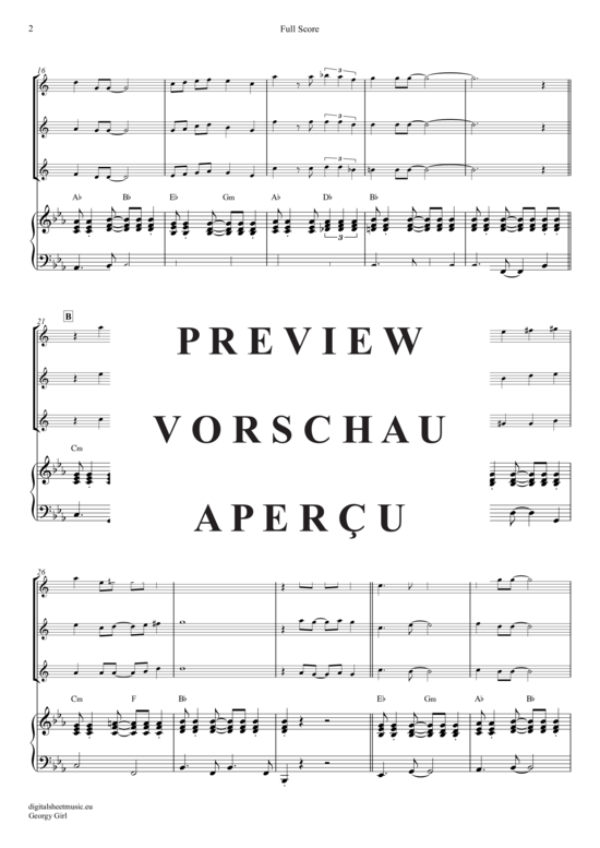 Product gallery: Page 3 of 21 Georgy Girl (Saxophon Trio AAA(T) , Seekers, The,  + piano)