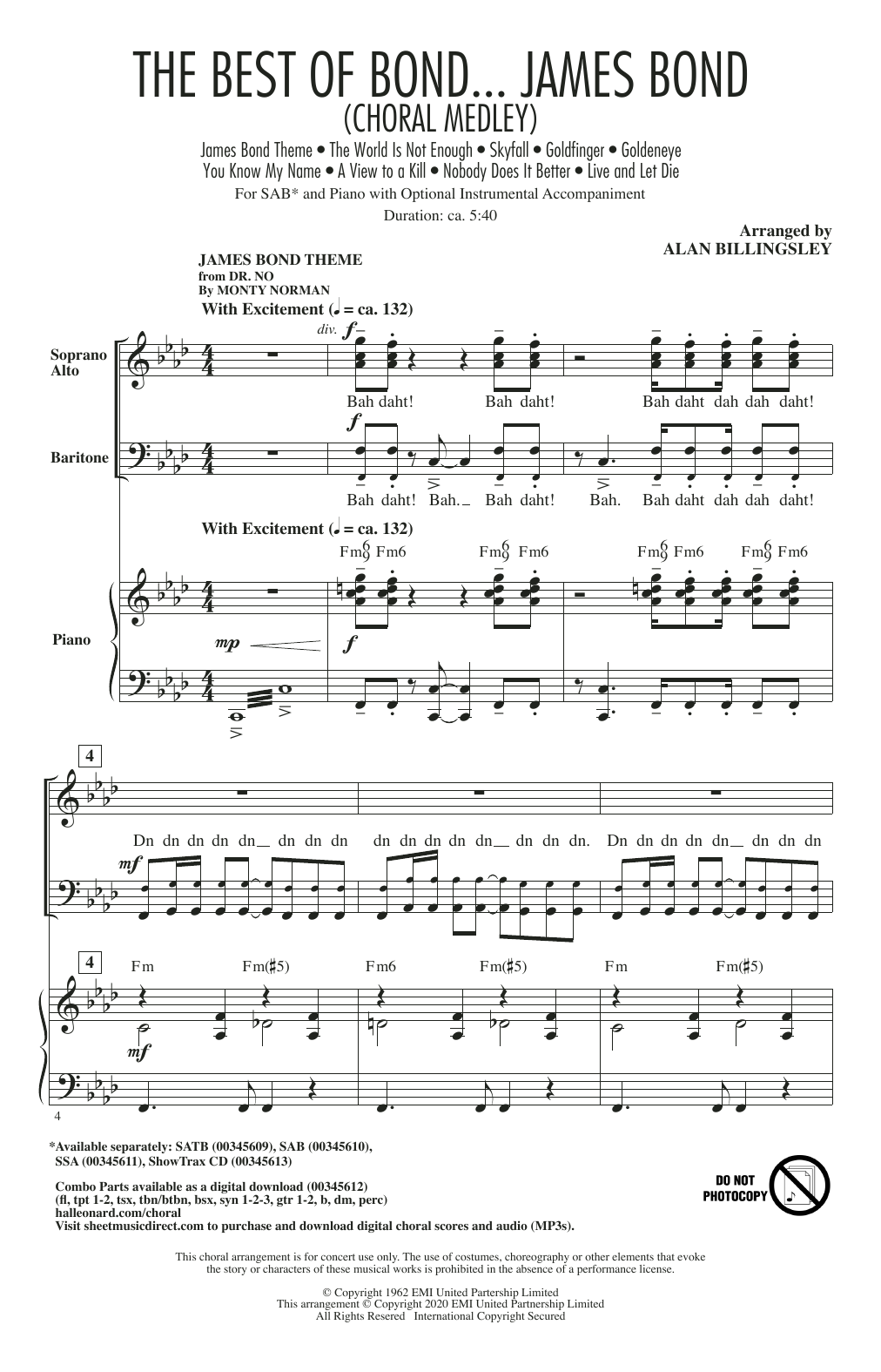 Product picture to: The Best of Bond... James Bond (Choral Medley)
