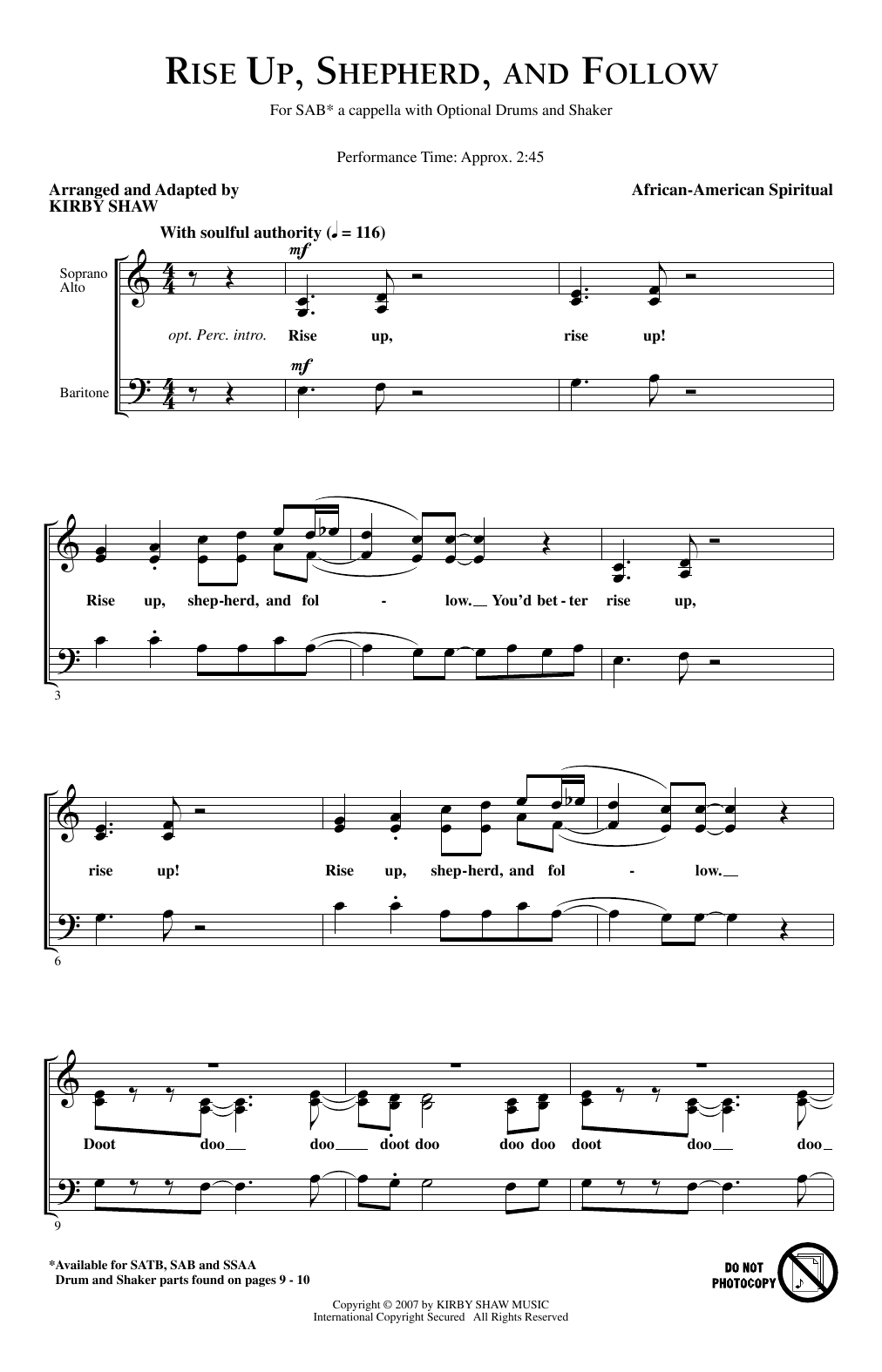 Produktgalerie: Seite 1 von 1 Rise Up, Shepherd, And Follow, Kirby Shaw, Chor