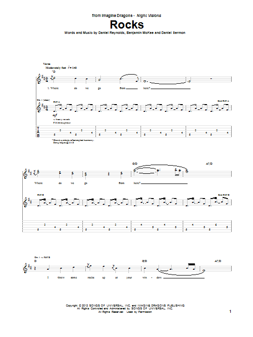 Produktgalerie: Seite 1 von 1 Rocks, Imagine Dragons, Gitarre