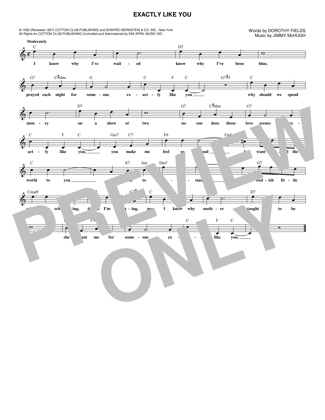 Product gallery: Page 1 of 1 Exactly Like You, Dorothy Fields