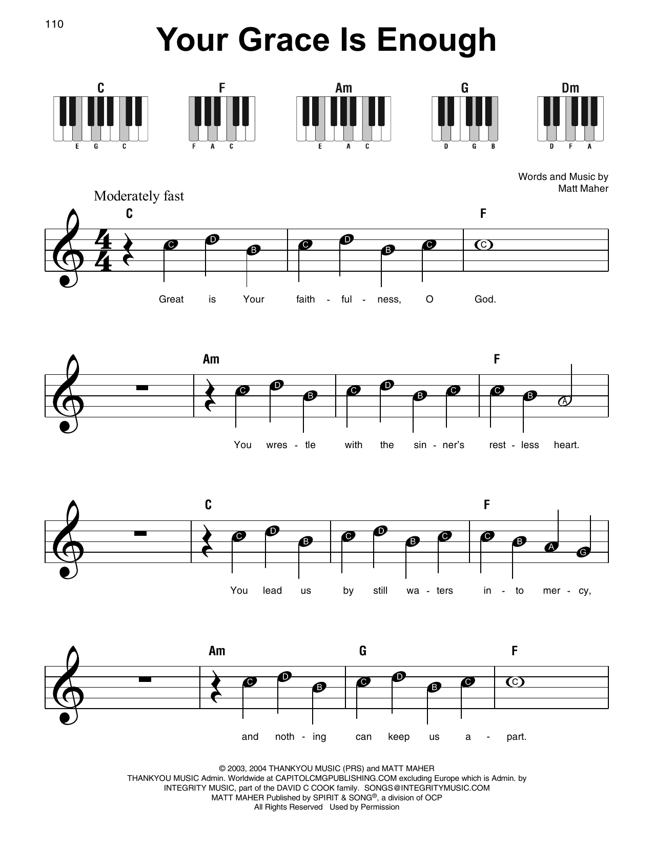 Produktgalerie: Seite 1 von 1 Your Grace Is Enough, Matt Maher, Klavier