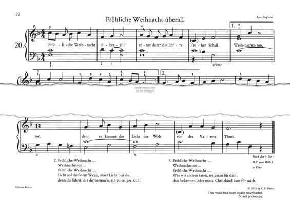 Produktgalerie: Seite 1 von 1 Fröhliche Weihnacht überall, English Traditional, Gesang, Klavier