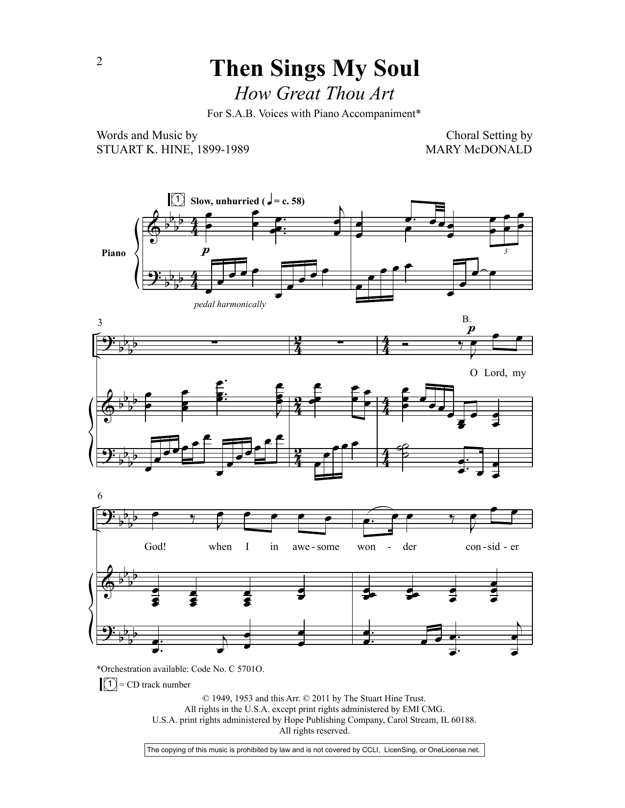 Product picture to: Then Sings My Soul (How Great Thou Art) (arr. Mary McDonald)