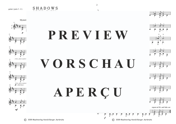 Product gallery: Page 3 of 8 Shadows (Einzelstimmen), , Mixed ensemble 2 instruments in C, 4 guitars and piano