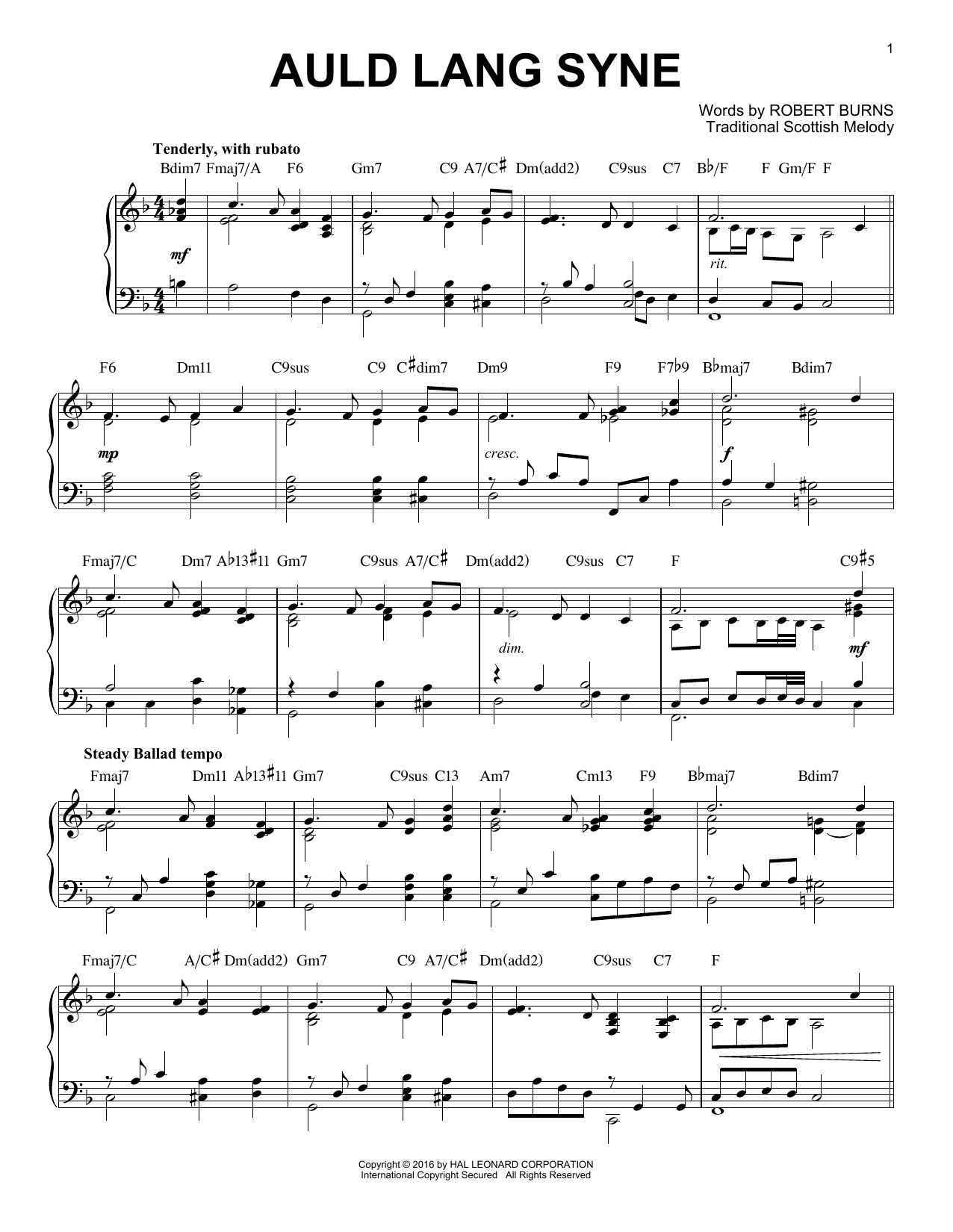 Product gallery: Page 1 of 1 Auld Lang Syne [Jazz version] (arr. Brent Edstrom), Robert Burns