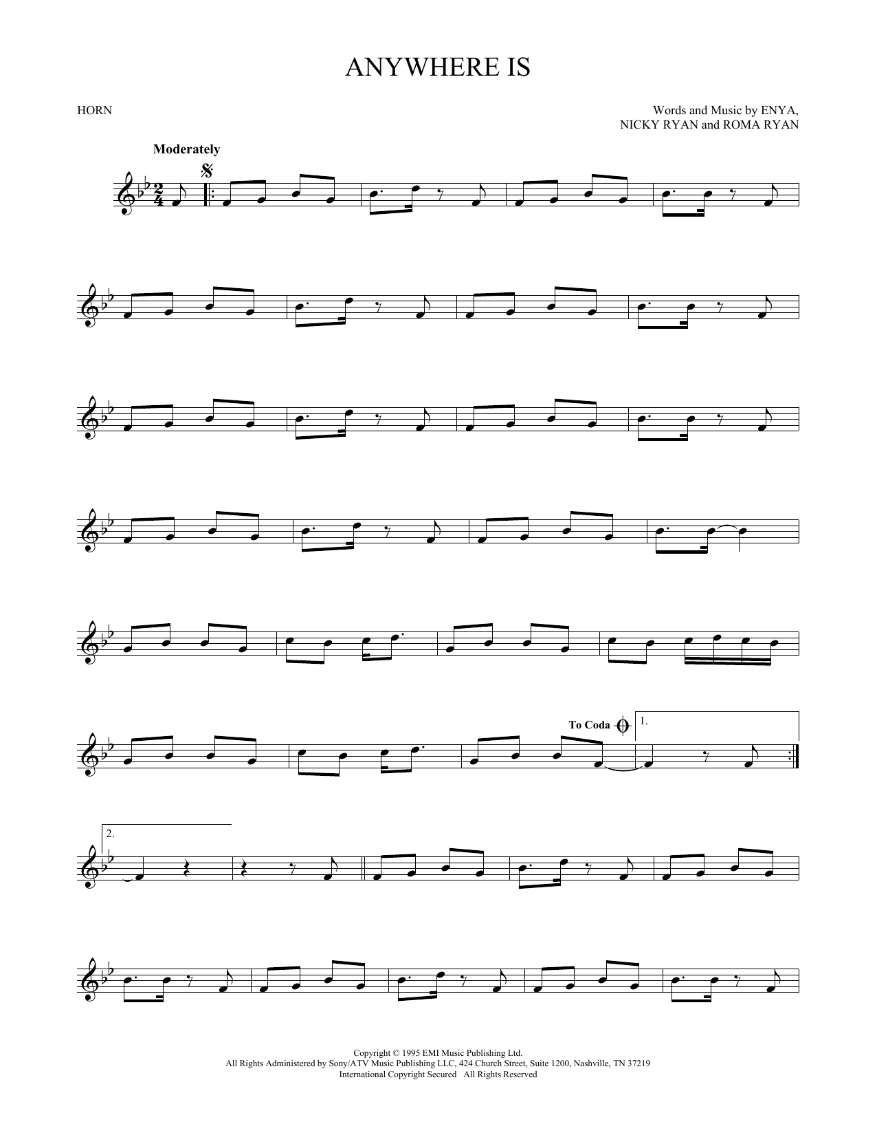 Produktgalerie: Seite 1 von 1 Anywhere Is, Enya, Horn